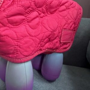 Coach Dog | Coach Xs Pink Quilted Dog Coat With Leather Trim XS